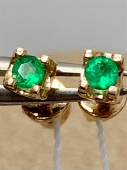 *Пусеты Изумруд цв Красное арт. 24833438-789 вес 1,06 г - фото 186484