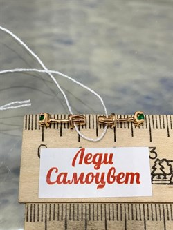 *Пусеты Изумруд цв Красное арт. 24833438-789 вес 1,06 г - фото 186486