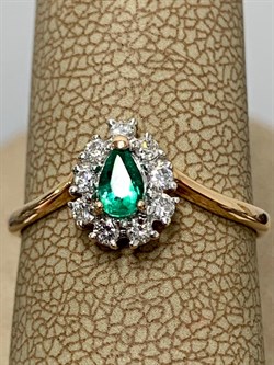 *Кольцо  р.17 Изумруд цв Красное арт. 1833703-071 вес 1,76 г - фото 186492