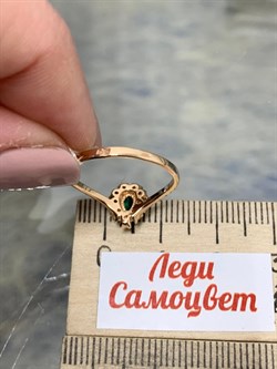 *Кольцо  р.17 Изумруд цв Красное арт. 1833703-071 вес 1,76 г - фото 186494