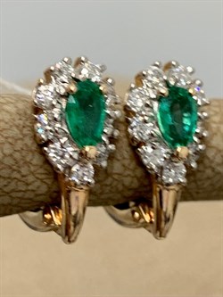 *Серьги Изумруд цв Красное арт. 2833703-072 вес 2,98 г - фото 186498