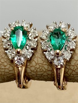 *Серьги Изумруд цв Красное арт. 2833703-072 вес 2,98 г - фото 186500