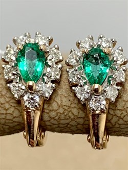 *Серьги Изумруд цв Красное арт. 2833703-072 вес 2,98 г - фото 186501