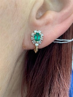 *Серьги Изумруд цв Красное арт. 2833703-072 вес 2,98 г - фото 186502