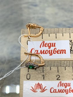*Серьги Изумруд цв Красное арт. 2833703-072 вес 2,98 г - фото 186505