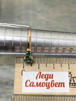 *Кольцо р.17 Изумруд цв Красное арт. 1833708-104 вес 2,12 г - фото 186507