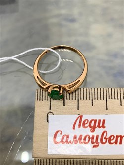 *Кольцо р.17,5 Изумруд цв Красное арт. 1831058-923 вес 1,88 г - фото 186524