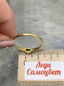 *Кольцо р.20 Изумруд цв Лимонное арт. 10833174-146 вес 1,86 г - фото 186576