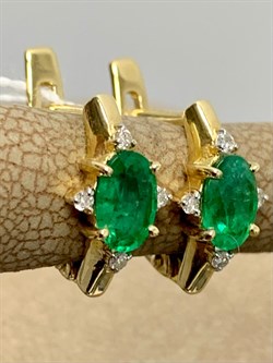 *Серьги Изумруд цв Лимонное арт. 2833174-365 вес 2,55 г - фото 186587