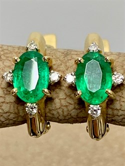 *Серьги Изумруд цв Лимонное арт. 2833174-365 вес 2,55 г - фото 186589