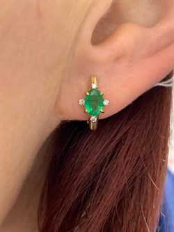 *Серьги Изумруд цв Лимонное арт. 2833174-365 вес 2,55 г - фото 186591