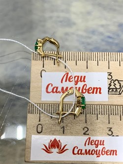 *Серьги Изумруд цв Лимонное арт. 2833174-365 вес 2,55 г - фото 186592