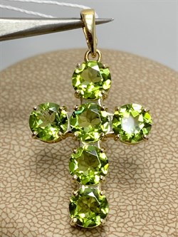 *Подвеска Хризолит цв Лимонное арт. 80560272-327 вес 3,13 г - фото 186786