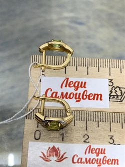 *Серьги Хризолит цв Лимонное арт. 20510341-091 вес 3,6 г - фото 186826