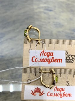 *Серьги Хризолит цв Лимонное арт. 20510341-091 вес 3,6 г - фото 186827