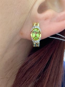 *Серьги Хризолит цв Лимонное арт. 20510341-091 вес 3,6 г - фото 186828