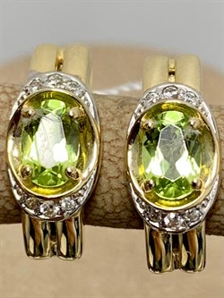 *Серьги Хризолит цв Лимонное арт. 20510341-091 вес 3,6 г - фото 186829