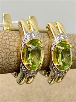 *Серьги Хризолит цв Лимонное арт. 20510341-091 вес 3,6 г - фото 186831
