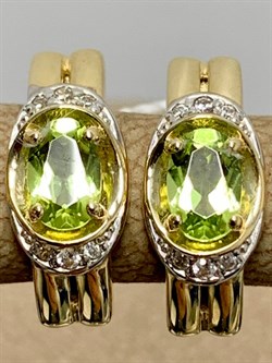 *Серьги Хризолит цв Лимонное арт. 20510341-091 вес 3,6 г - фото 186832