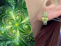 *Серьги Хризолит цв Лимонное арт. 20510341-091 вес 3,6 г - фото 186833