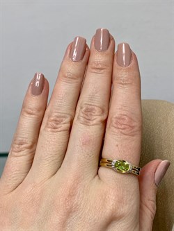 *Кольцо р.18,5 Хризолит цв Лимонное арт. 10510341-090 вес 2,41 г - фото 186838