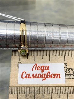 *Кольцо р.18,5 Хризолит цв Лимонное арт. 10510341-090 вес 2,41 г - фото 186843