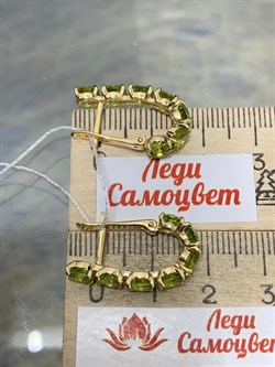 *Серьги Хризолит цв Лимонное арт. 2550309ж-263 вес 5,01 г - фото 186845