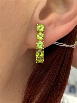 *Серьги Хризолит цв Лимонное арт. 2550309ж-263 вес 5,01 г - фото 186847