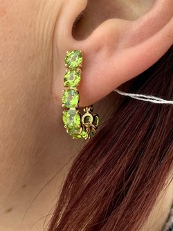 *Серьги Хризолит цв Лимонное арт. 2550309ж-263 вес 5,01 г - фото 186848