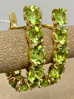 *Серьги Хризолит цв Лимонное арт. 2550309ж-263 вес 5,01 г - фото 186850