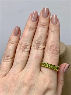 *Кольцо р.18,5 Хризолит цв Лимонное арт. 10550309-897 вес 2,59 г - фото 186867