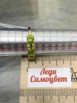 *Кольцо р.18,5 Хризолит цв Лимонное арт. 10550309-897 вес 2,59 г - фото 186873