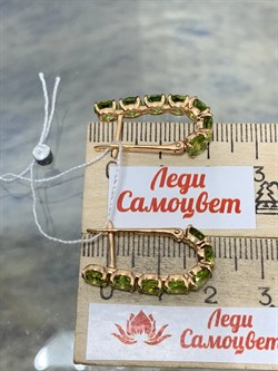 *Серьги Хризолит цв Красное арт. 20550309-608 вес 5,01 г - фото 187111 *Серьги Хризолит цв Красное арт. 20550309-608 вес 5,01 г - фото 187111