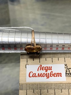 *Кольцо р.17 Султанит иск Дымчатый Кварц цв Красное арт. 1363514-419 вес 2,59 г - фото 187131