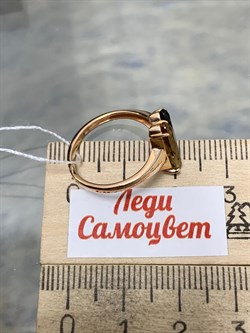 *Кольцо р.17 Султанит иск Дымчатый Кварц цв Красное арт. 1363514-419 вес 2,59 г - фото 187141