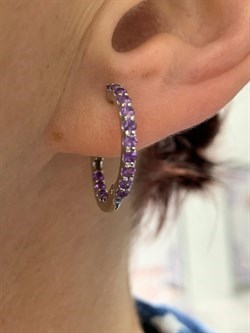 *Серьги Конго Аметист арт. 2340061315-861 Вес 3,45 г - фото 187259