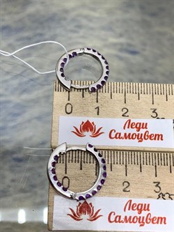 *Серьги Конго Аметист арт. 2340061315-861 Вес 3,45 г - фото 187263