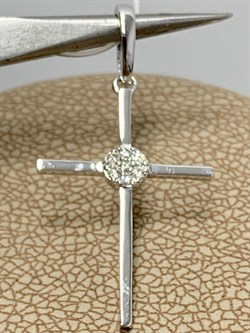 *Кулон Белый Бр цв Белое арт 8-378-997 вес 0,69 г - фото 187513