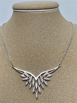 *Колье р.45-50 Белый Бр цв Белое арт 6-260508-00-00-868 вес 5,67 г - фото 187518