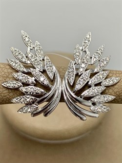 *Серьги Белый Бр цв Белое арт 2-208466-00-00-727 вес 4,8 г - фото 187520