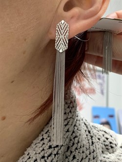 *Серьги Белый Бр цв Белое арт. 2-107-726-420 вес 7,95 г - фото 187539 *Серьги Белый Бр цв Белое арт. 2-107-726-420 вес 7,95 г - фото 187539