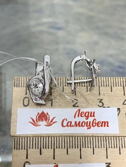 *Серьги Белый Бр цв Белое арт. 2-107-334-180 (вес 3,6 г) - фото 187554 *Серьги Белый Бр цв Белое арт. 2-107-334-180 (вес 3,6 г) - фото 187554