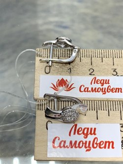 *Серьги Белый Бр цв Белое арт. 2-107-334-180 (вес 3,6 г) - фото 187555 *Серьги Белый Бр цв Белое арт. 2-107-334-180 (вес 3,6 г) - фото 187555