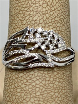 *Кольцо р.20 Белый Бр цв Белое арт. 1-107-495-239 вес 2,32 г - фото 187593