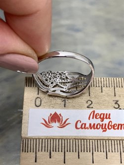 *Кольцо р.20 Белый Бр цв Белое арт. 1-107-495-239 вес 2,32 г - фото 187595