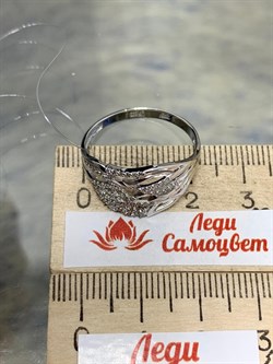 *Кольцо р.20 Белый Бр цв Белое арт. 1-107-495-239 вес 2,32 г - фото 187596