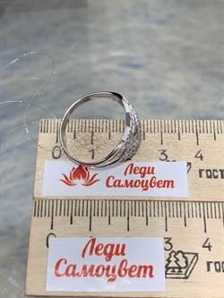 *Кольцо р.20 Белый Бр цв Белое арт. 1-107-495-239 вес 2,32 г - фото 187597