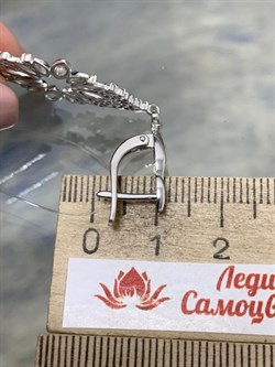 *Серьги Белый Бр цв Белое арт 2-107-457-415 вес 6,44 г - фото 187609