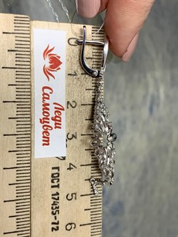 *Серьги Белый Бр цв Белое арт 2-107-457-415 вес 6,44 г - фото 187610