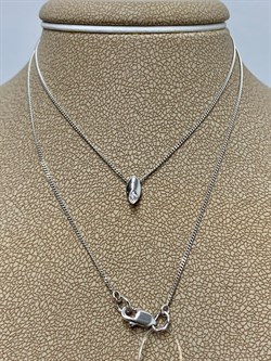 *Колье р.45 Белый Бр цв Белое арт 6-302-604 (вес 1,78 г) - фото 187616